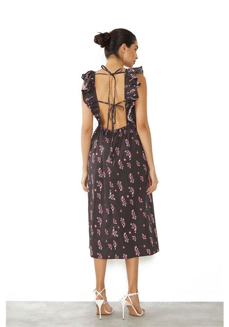 LADIES DRESS-BLACK PINK MOTIF GLAMOROUS | Abiti | TM0506BLACK PINK MOTIF